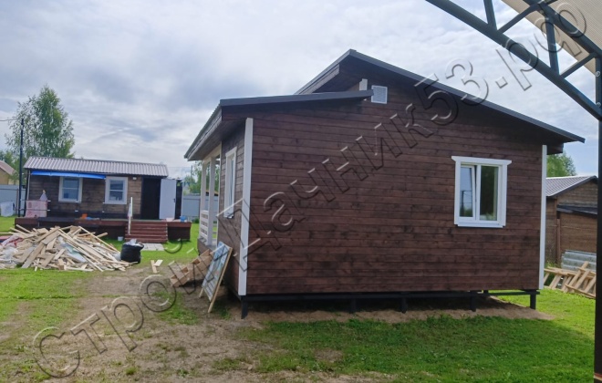 4 Каркасно-щитовой дом Д-51, 6х8м, 48 М², Московская область, Шаховской район, коттеджный посёлок Лесное озеро. (6)